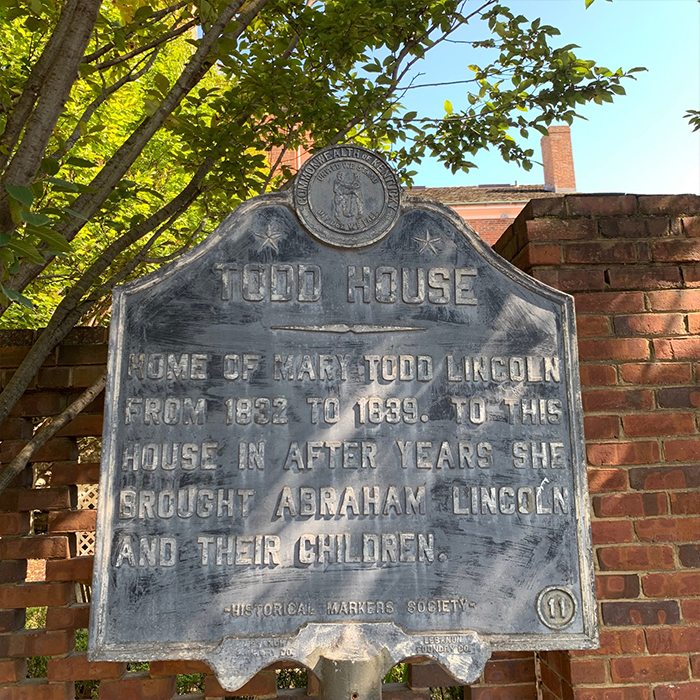 Historic plaque for Todd House